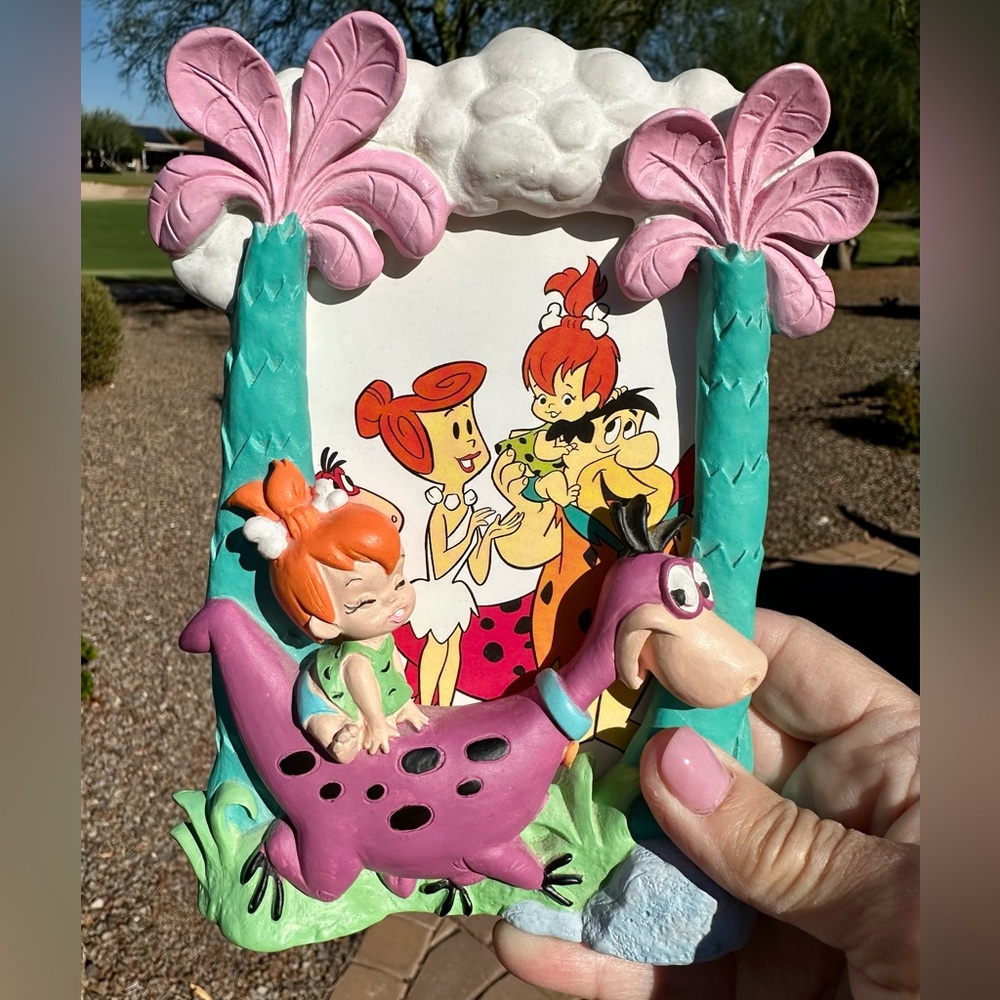 THE FLINTSTONES Picture Frame Pebbles & Dino Vintage 1993 Hanna Barbera No Glass